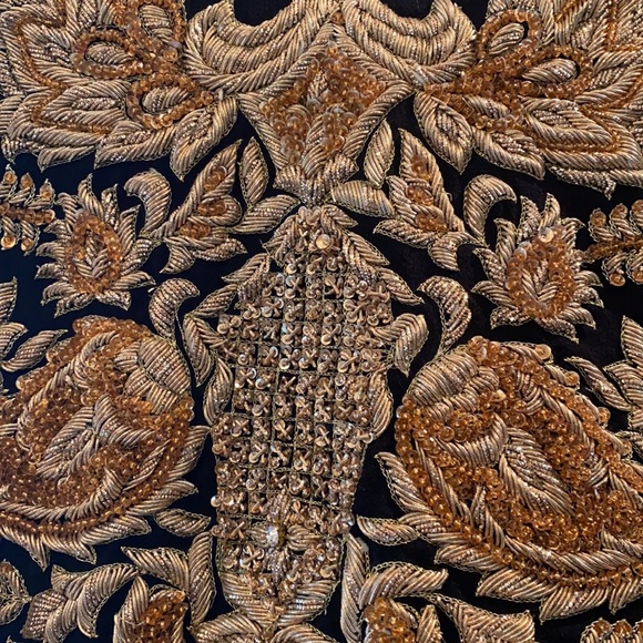 Red and black anarkali with churidar pants and dupatta - Picture 3 of 8